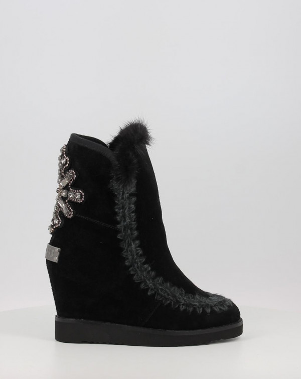 Bottes Mou FRENCH TOE WEDGE BACK PATCH CROSS Noir