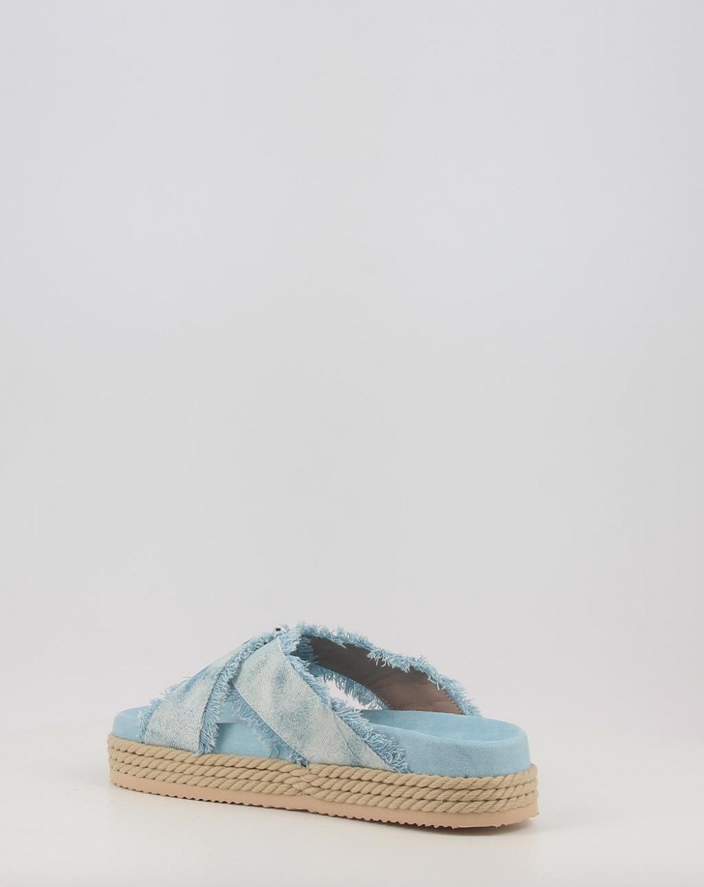 CRISS CROSS ROPE SANDAL PAINTED DENIM
