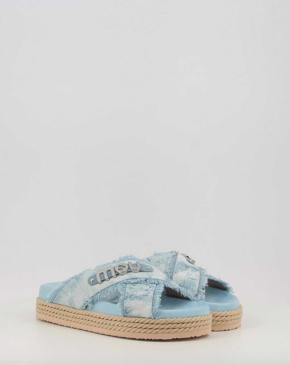 CRISS CROSS ROPE SANDAL PAINTED DENIM