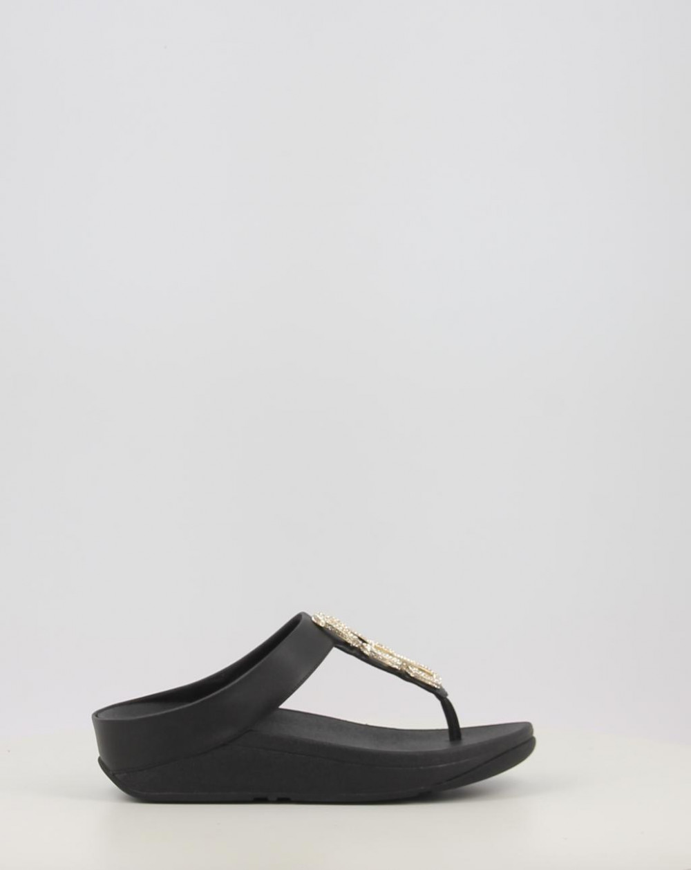 FINO CRYSTAL CHAIN LEATHER TOE POST SANDALS