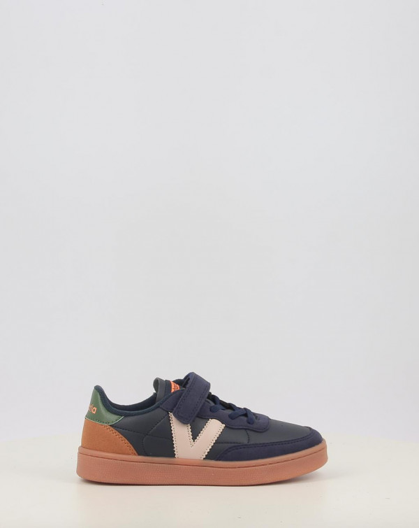 Baskets Victoria OSLO VELCRO EFECTO PIEL CONTRASTE 1256106 Bleu