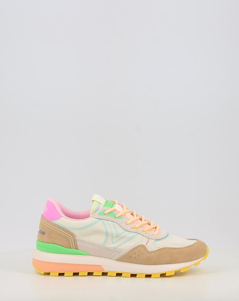 Baskets VICTORIA LUNA NYLON & SERRAJE MULTICOLOR 1156114 beige