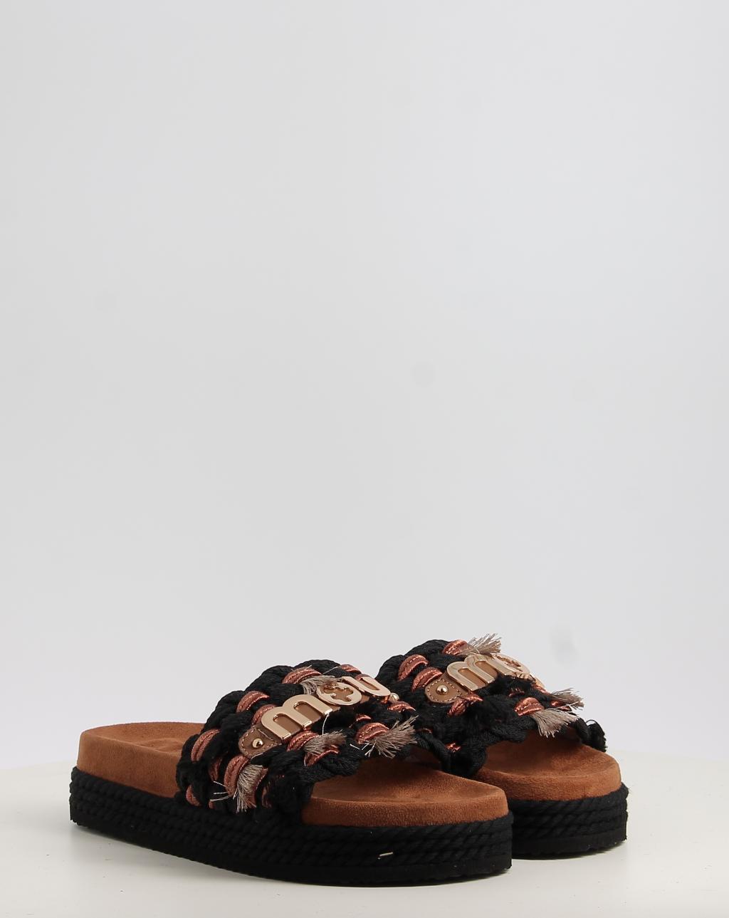 MONOBAND ROPE SANDAL FRINGES BIG LETTER LOGO