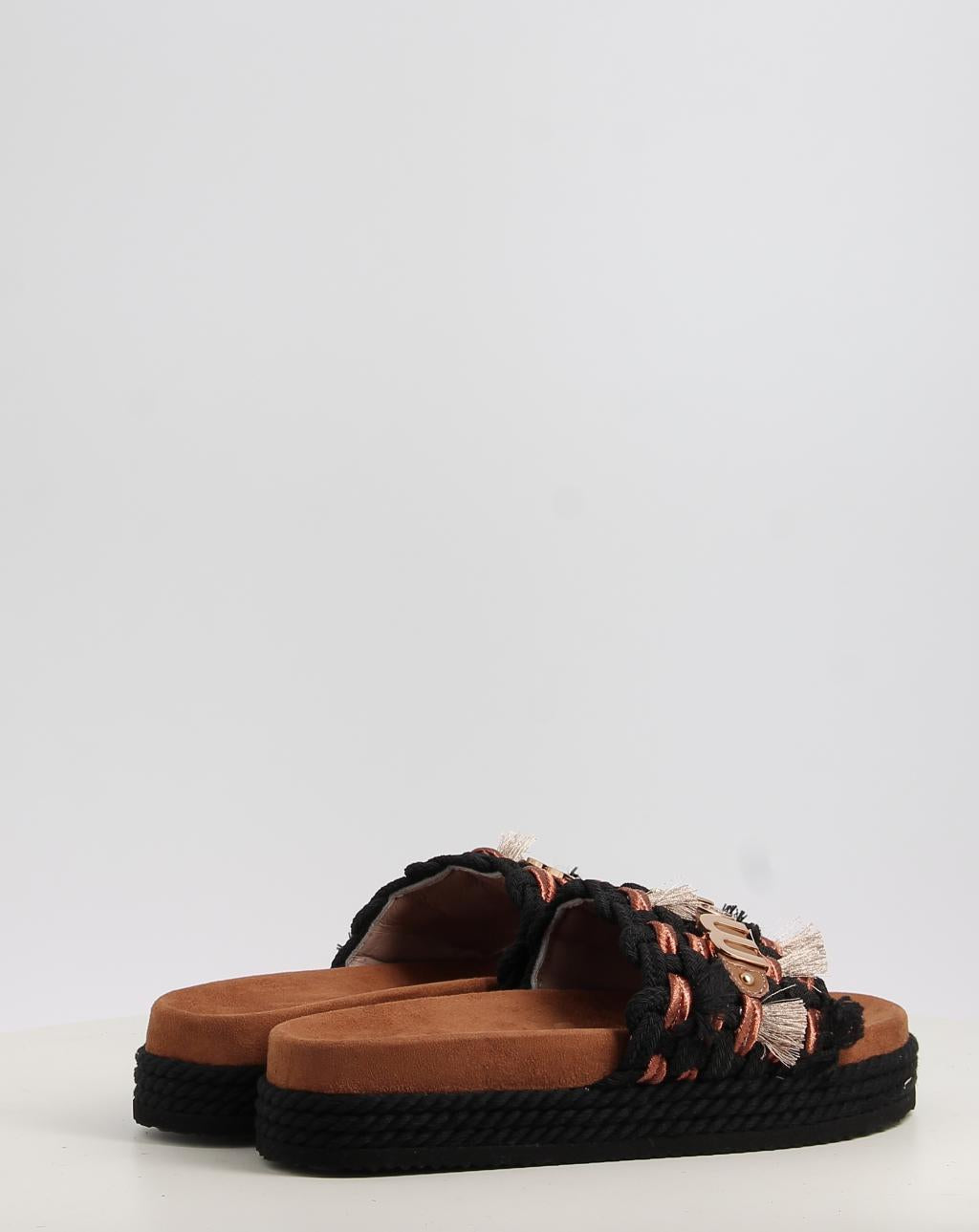 MONOBAND ROPE SANDAL FRINGES BIG LETTER LOGO