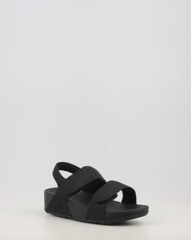 Sandales FITFLOP LULU ADJUSTABLE SHIMMERLUX BACK-STRAP SANDALS noir