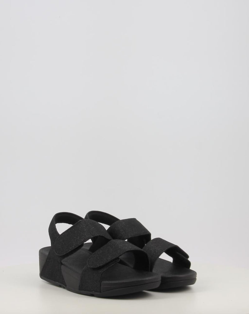 Sandales FITFLOP LULU ADJUSTABLE SHIMMERLUX BACK-STRAP SANDALS noir