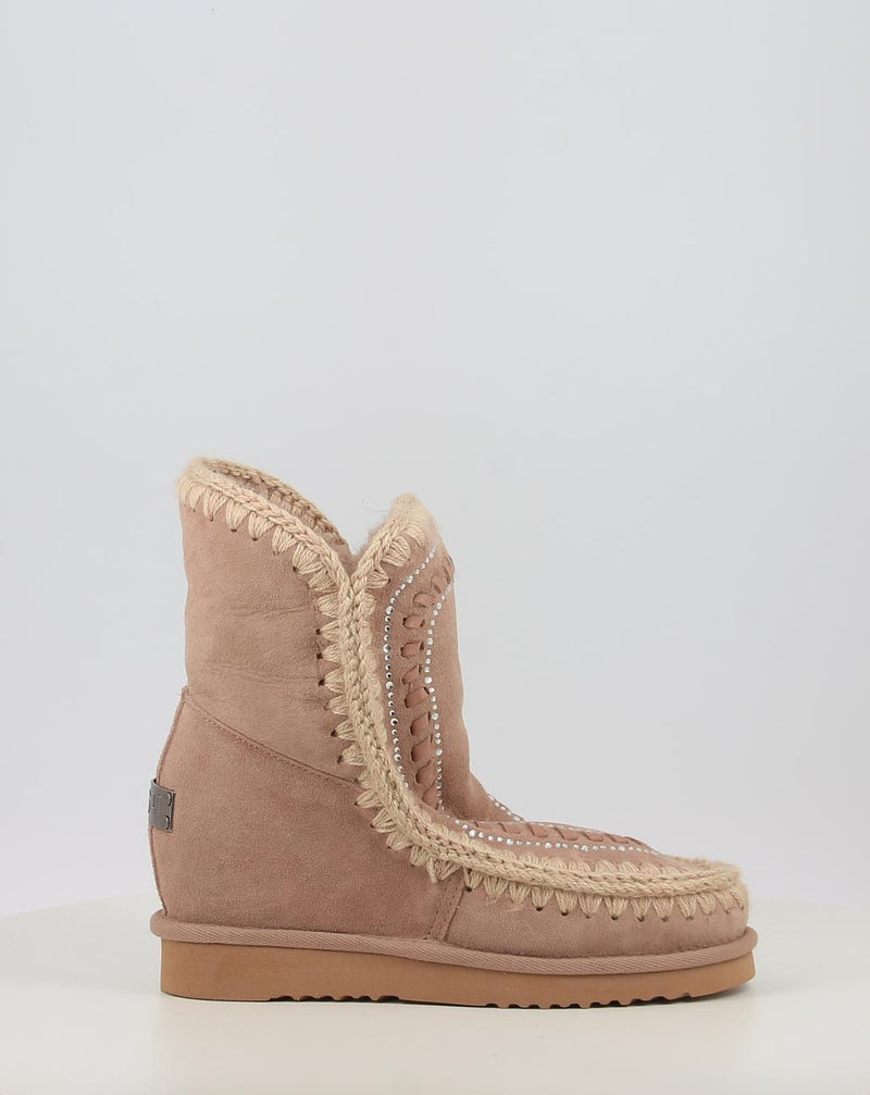 Bottes MOU ESKIMO INNER WEDGE SHORT STRAS beige