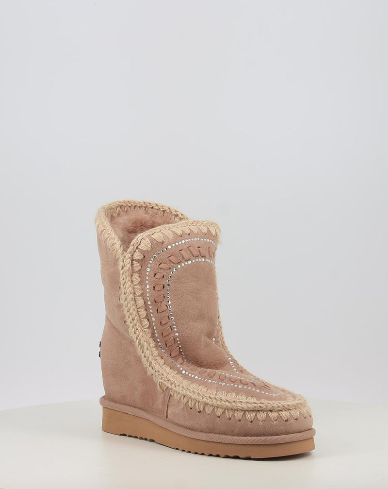 Bottes MOU ESKIMO INNER WEDGE SHORT STRAS beige
