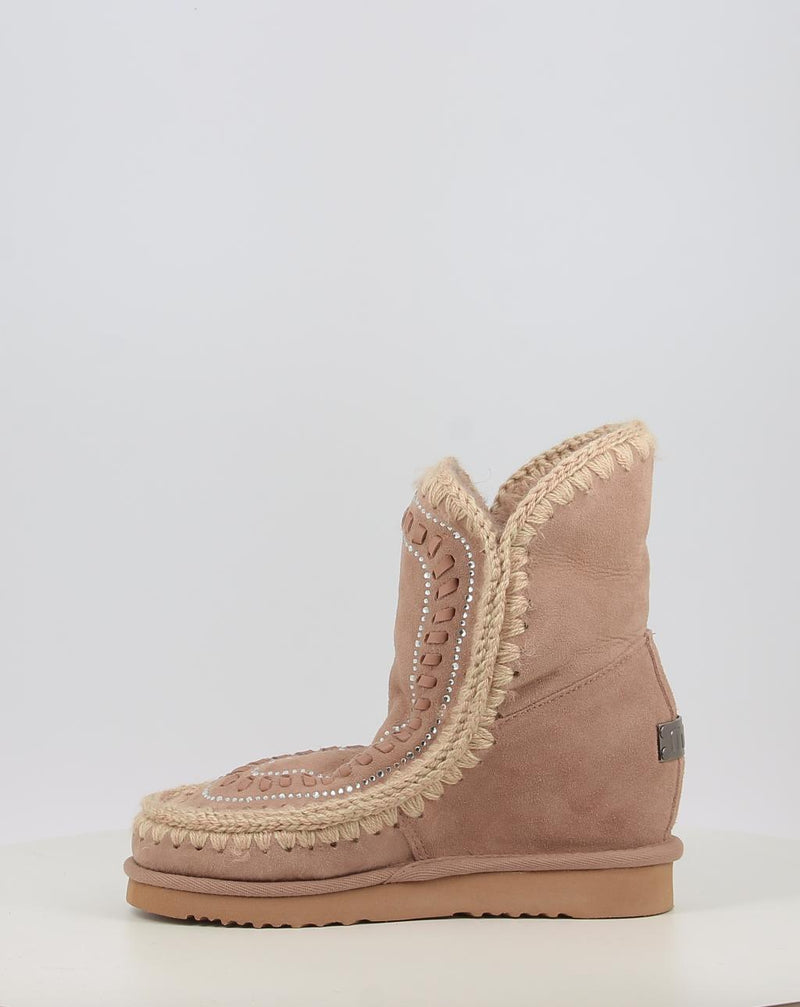 Bottes MOU ESKIMO INNER WEDGE SHORT STRAS beige